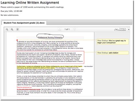 Grading Written Assigments in Crocodoc