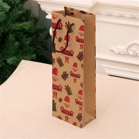 12 Pack Christmas Gift Bags, Kraft Paper Tote Bag with Twist Handles for Wrapping Red Wine - 4.9 ...