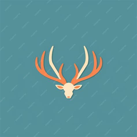 Premium AI Image | Minimalist Pudu Antlers Vector Design On Blue Background