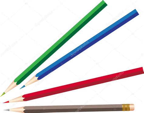 Four colour pencils — Stock Vector © Nataly-Nete #2578775