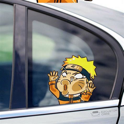 Naruto Car Accessories Anime Car Sticker Naruto Funny Hitting Glass ...