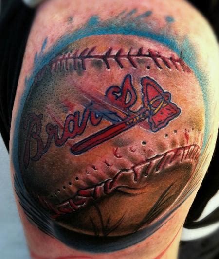 Realistic Braves Baseball Color Custom Tattoo Brent Olson Art Junkies Tattoo by Brent Olson ...