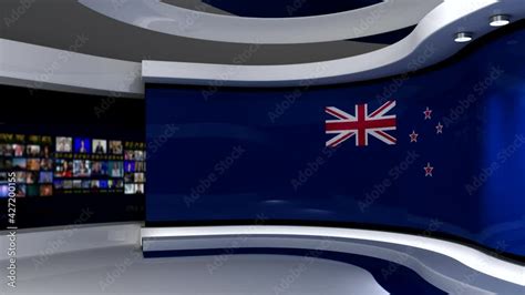 Australia. Australian flag. TV studio. News studio. Loop animation ...