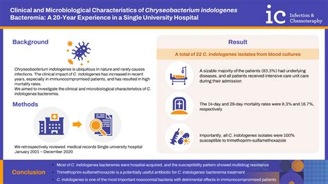 Clinical and Microbiological Characteristics of Chryseobacterium indologenes Bacteremia: A 20 ...