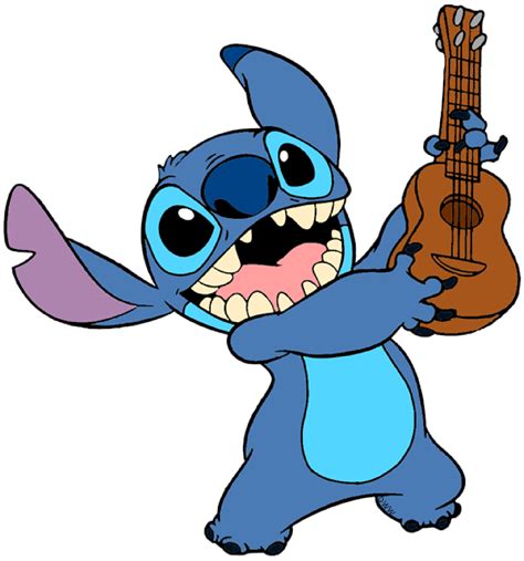 Lilo and Stitch Blue Alien Ukulele Animated Music PNG | PNG All