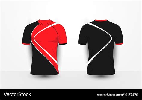 Black and red with white sport football t-shirt Vector Image