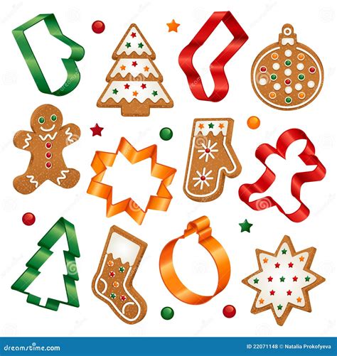 Christmas Cookies and Cookie Cutters Stock Vector - Illustration of mitten, icing: 22071148