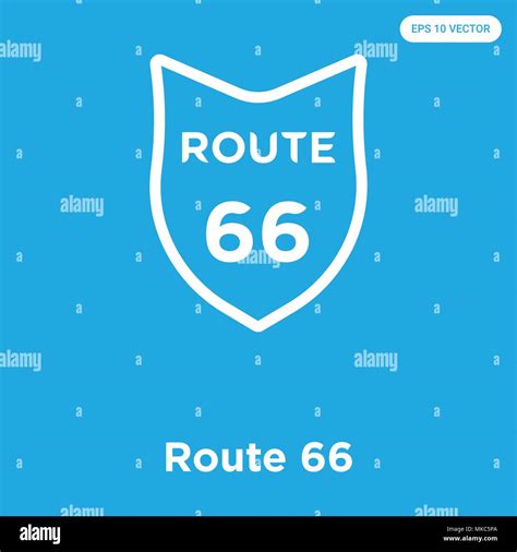 Route 66 vector icon isolated on blue background, sign and symbol Stock Vector Image & Art - Alamy