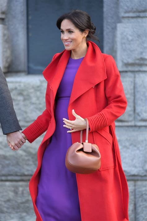 Meghan Markle Red and Purple Outfit Birkenhead January 2018 | POPSUGAR ...