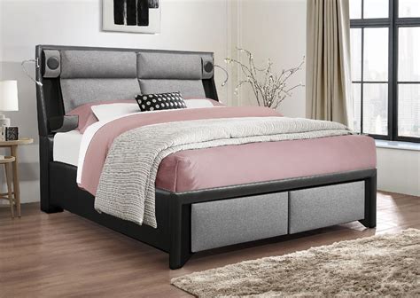 Black Upholstered Queen Size Platform Bed Frame with Headboard Panel Bed Bedroom