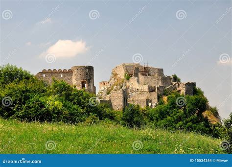 Ruins of Devin castle stock photo. Image of slovakia - 15534244