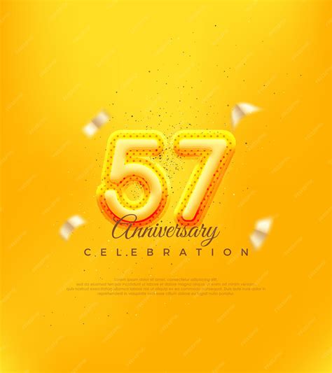 Premium Vector | Unique number with yellow balloon number illustration premium design for 57th ...