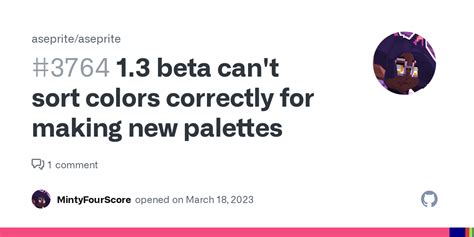 1.3 beta can't sort colors correctly for making new palettes · Issue ...