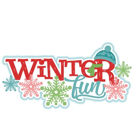 Winter Fun Title SVG scrapbook cut file cute clipart files for silhouette cricut pazzles free ...