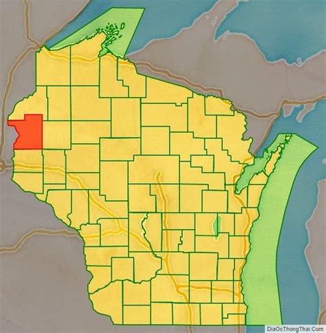 Map of Polk County, Wisconsin - Thong Thai Real