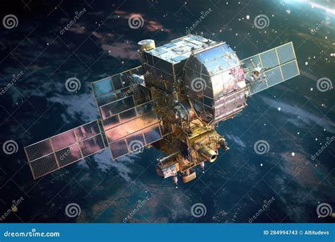 Satellite with Ai-powered Navigation System Stock Image - Image of ...