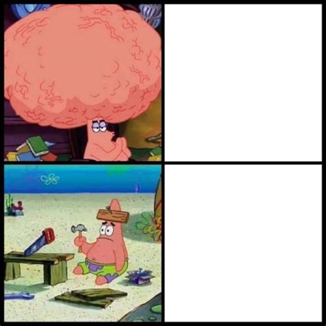 Patrick Big Brain vs small brain Blank Template - Imgflip