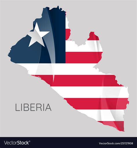 Map liberia with an official flag on white Vector Image