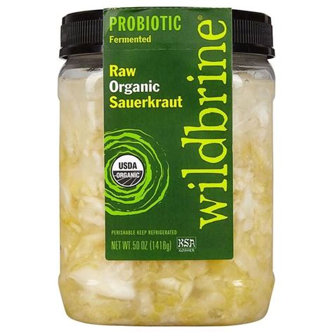 Wildbrine Organic Raw Geen Sauerkraut, 42 oz | Organic sauerkraut ...