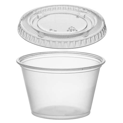 Buy (125 Pack) 4-Ounce Plastic Portion Cups with Lids, Small Clear ...