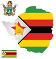 Zimbabwe flag grunge brush and poster Royalty Free Vector