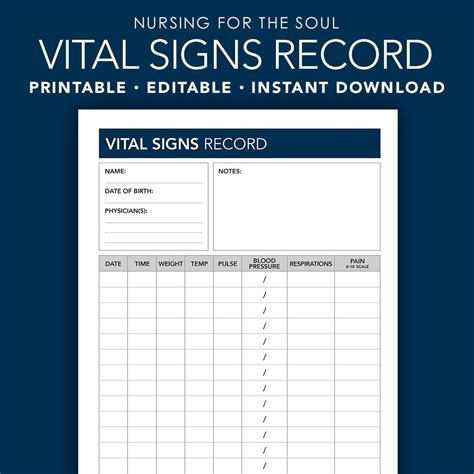 Free Printable Vital Sign Sheets - Free Printable