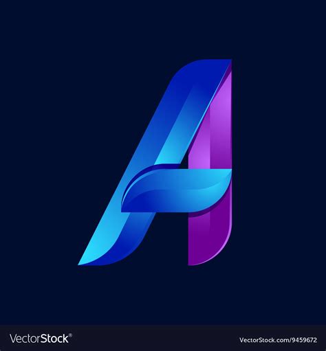 A letter volume blue and purple color logo design Vector Image