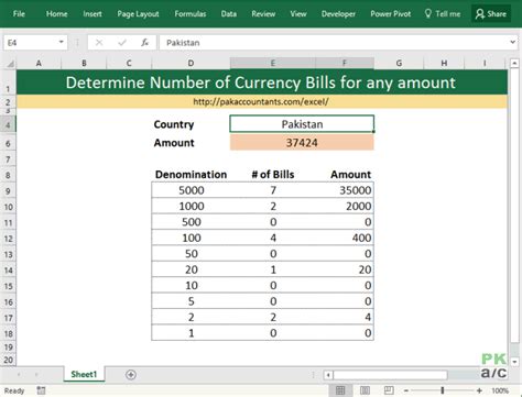 Determine number of currency bills or notes for any amount - Currency ...