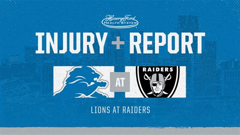 Lions at Raiders injury report: Nov. 1