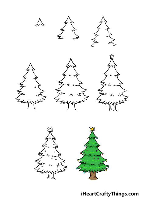 Christmas Tree Drawing - How To Draw A Christmas Tree Step By Step!