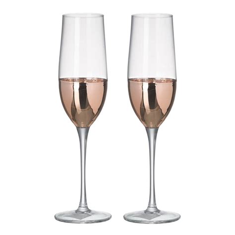 Pair Of Dipped Rose Gold Champagne Flutes By Ella James | notonthehighstreet.com