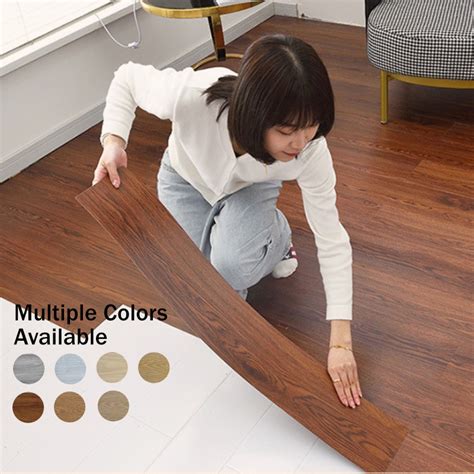 Self-adhesive PVC Floor Sticker 15X91CM Waterproof Vinyl Tiles Wooden ...