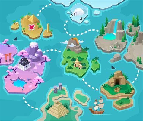 Premium Vector | Pirate treasure map game for children