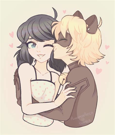 Marinette And Cat Noir Kiss Fanart / Give as many kisses as you want to ...