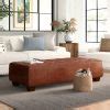 large leather ottoman coffee table genuine cowhide durable 62 inch ...