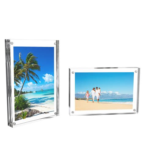 Acrylic Picture Frames 5x7?- Clear Freestanding Block Frame with Double ...