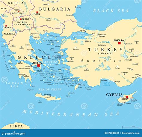 Aegean Sea Region, With Aegean Islands, Political Map Vector ...