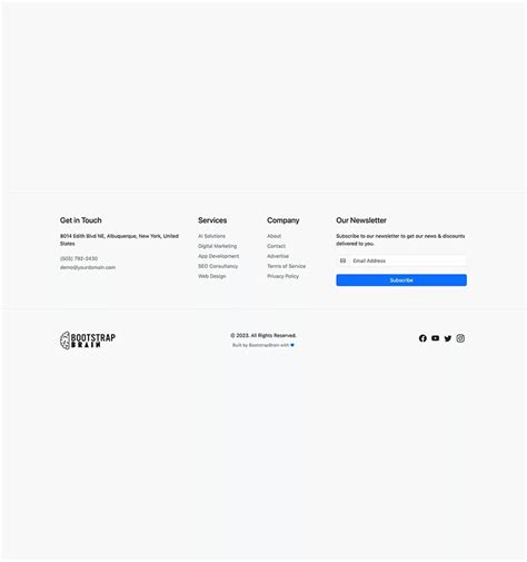 Bootstrap 5 Simple Footer Template Example - BootstrapBrain