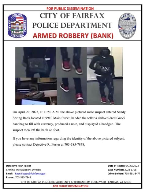 Photos: Bank Robbed At Gunpoint In Fairfax City; Police Seek Suspect | Fairfax City, VA Patch