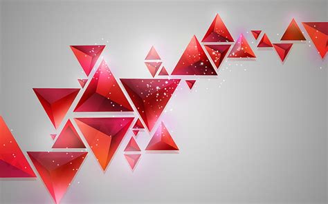 Triangular red abstract digital wallpaper, background, triangles ...