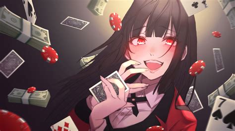 Anime Anime Girls Playing Cards Red Eyes Kakegurui Jabami Yumeko ...