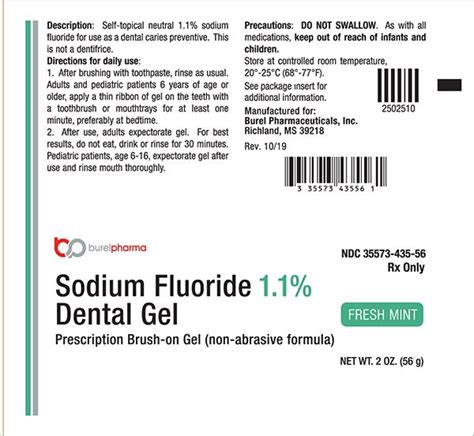 Sodium Fluoride Dental Gel - FDA prescribing information, side effects and uses