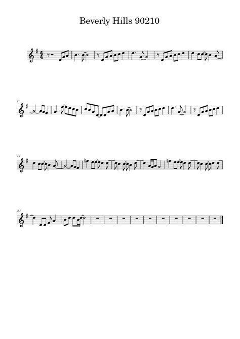 Beverly hills 90210 theme Sheet music for Piano (Solo) Easy | Musescore.com