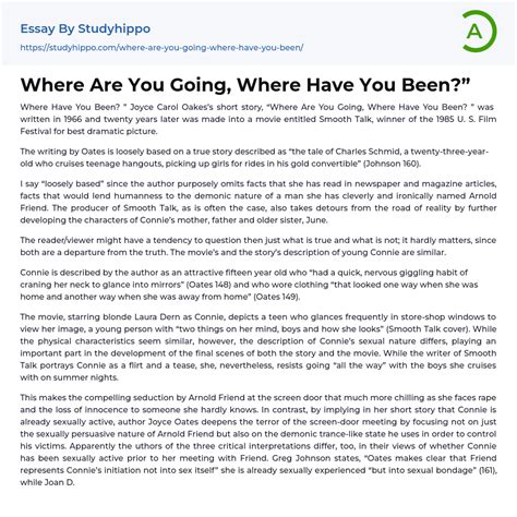 Where Are You Going, Where Have You Been?” Essay Example | StudyHippo.com