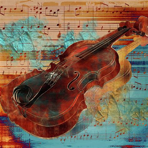 Violin Art Collage - mixed media Digital Art by Lioudmila Perry