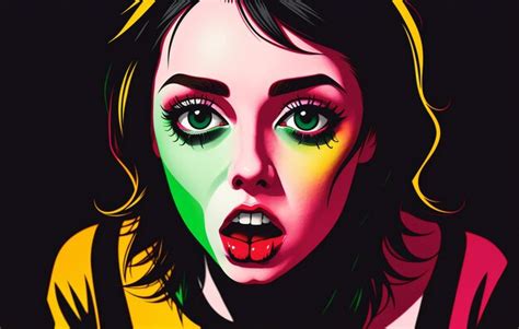 Premium AI Image | Zombie woman portrait on a grunge background in pop ...