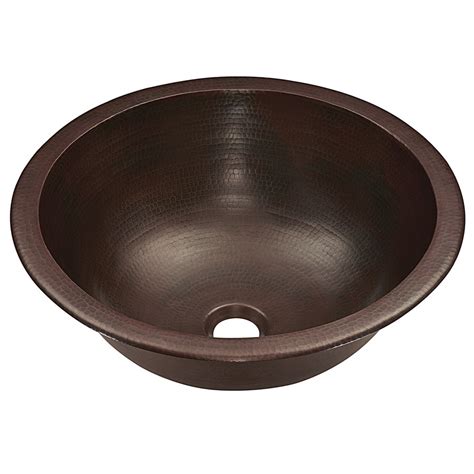 SINKOLOGY Aged Copper Copper Drop-In or Undermount Round Bathroom Sink at Lowes.com