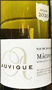 Ken's wine review of 2020 Auvigue Chardonnay "Mâcon-Villages"