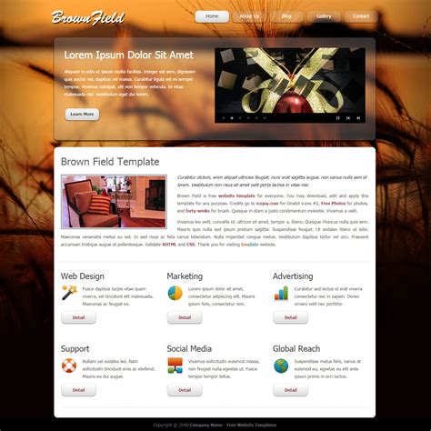 Brown Field - Free HTML CSS Templates