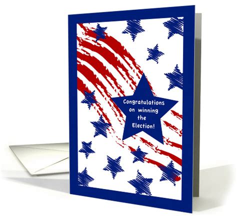 Congratulations, Winning Election, stars, stripes card (465858)